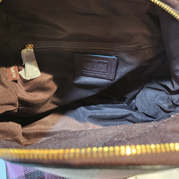 Coach Medium Charlie Backpack With Gingham Print - Picture 9 of 11